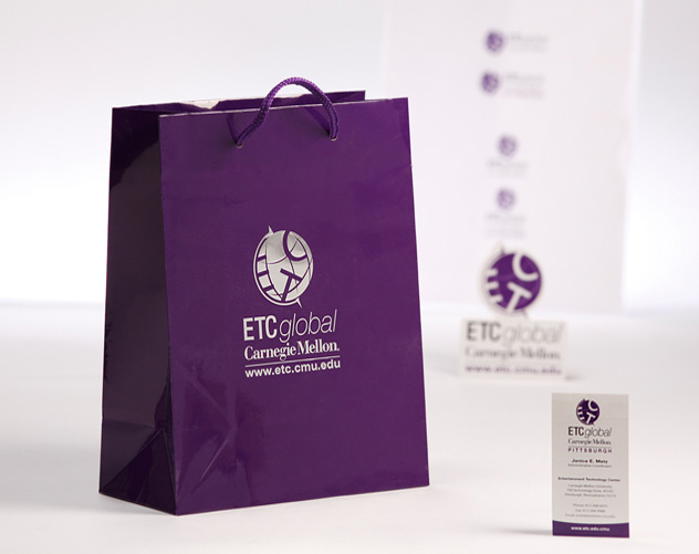 carnegie mellon etc global gift bag package design by ocreations in pittsburgh