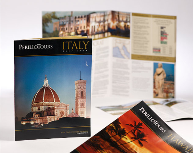 perillo tours direct mailer publications and print design by ocreations in pittsburgh