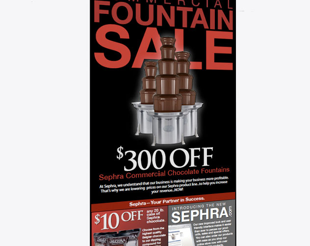 sephra commercial chocolate fountains web design and web mail by ocreations in pittsburgh