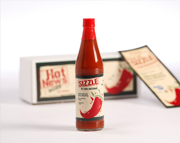 sizzle hot sauce national meeting promotional package design by ocreations in pittsburgh