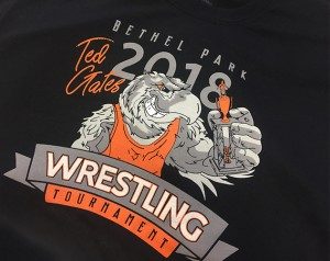 Ted Gates tournament shirt design 2018 by ocreations intern Jamie Karpinski.