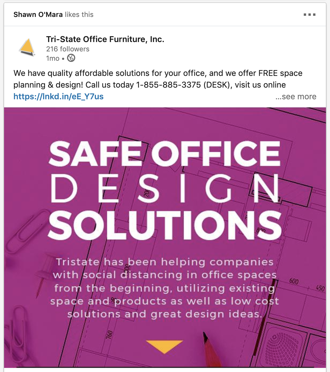 Tristate Office Furniture Safe Office Design Solutions Free Space Planning Social Graphic